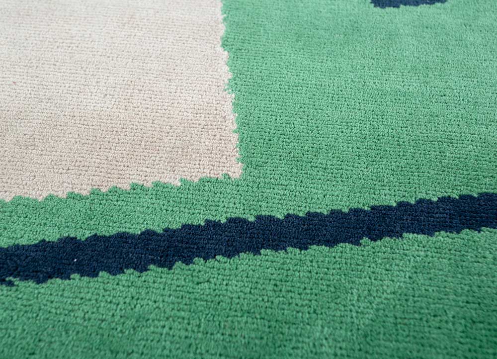 Sthir, Hand Knotted Bamboo Silk Wool Rug