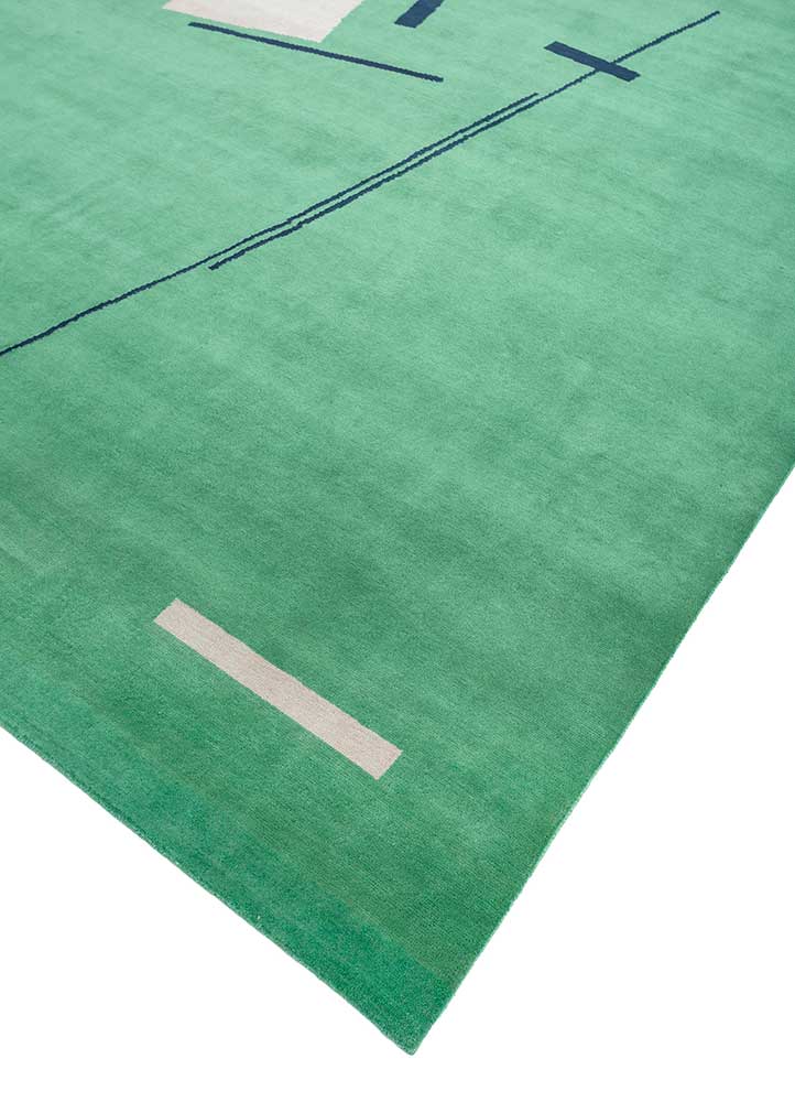 Sthir, Hand Knotted Bamboo Silk Wool Rug