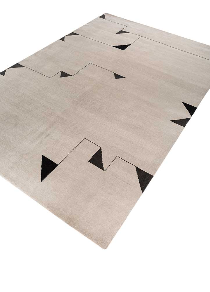 Classic Gray/Black Olive Hand Knotted Bamboo Silk Wool Rug