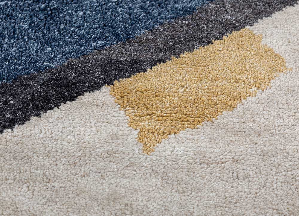 Sthir, Medium Tan/Alaskan Blue Hand Knotted Rugs