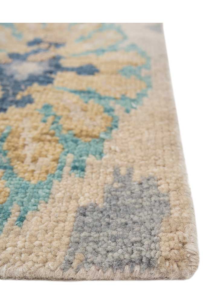 Savana Antique White/Evening Blue Hand Knotted Traditional Rugs
