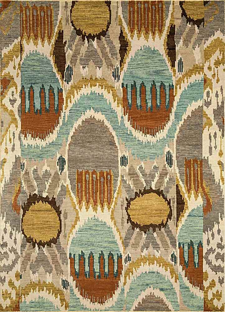 Savana White/Light Turquoise Hand Knotted Rugs