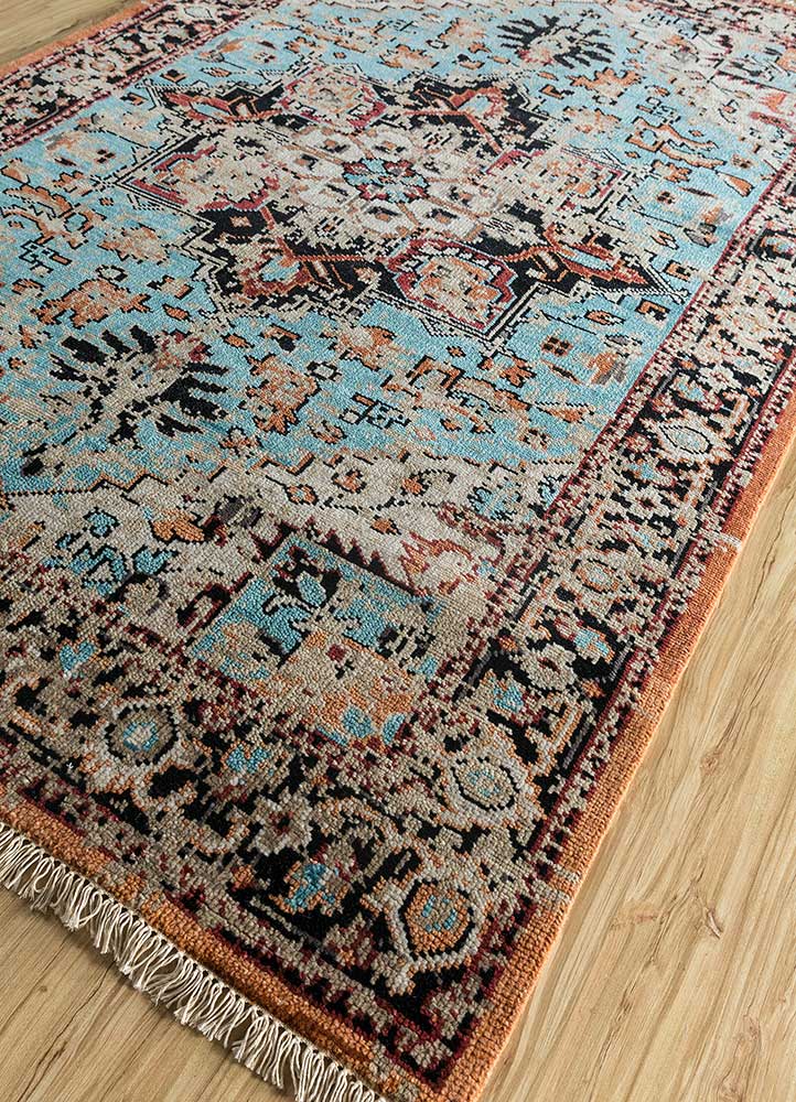 Savana Capri/Ebony Hand Knotted Traditional Rugs
