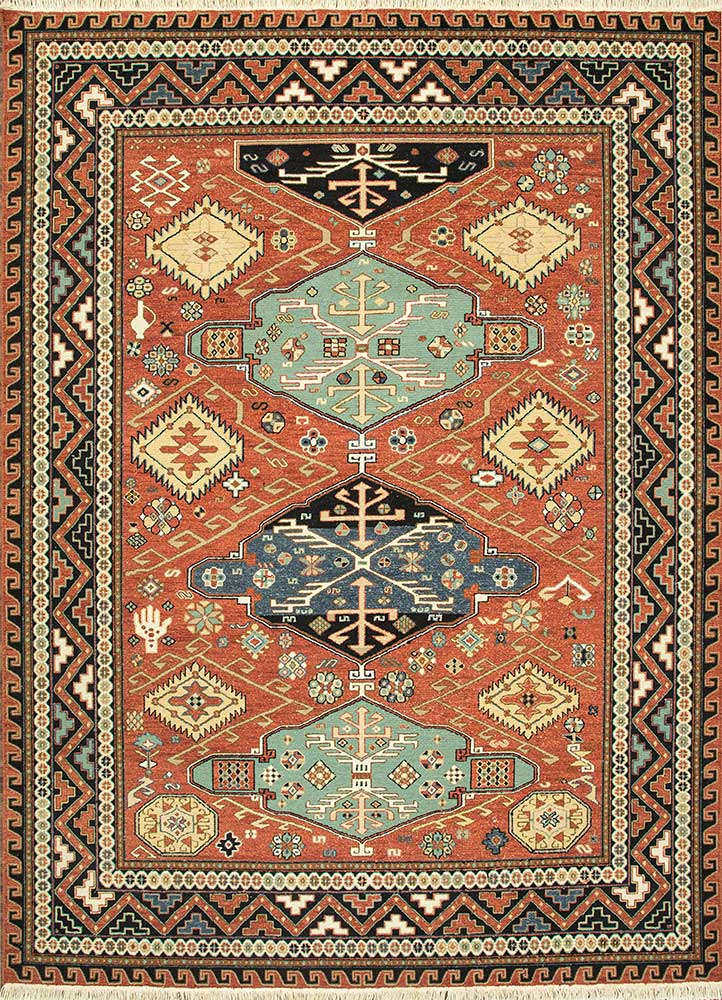 Navajo red/ebony hand knotted Rugs