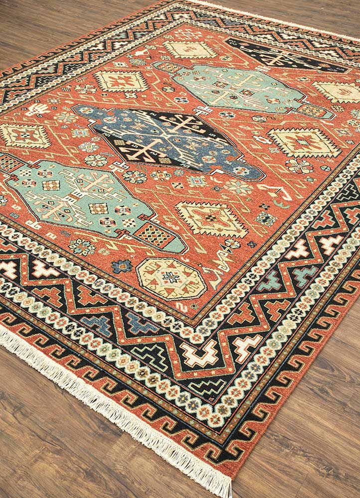 Navajo red/ebony hand knotted Rugs