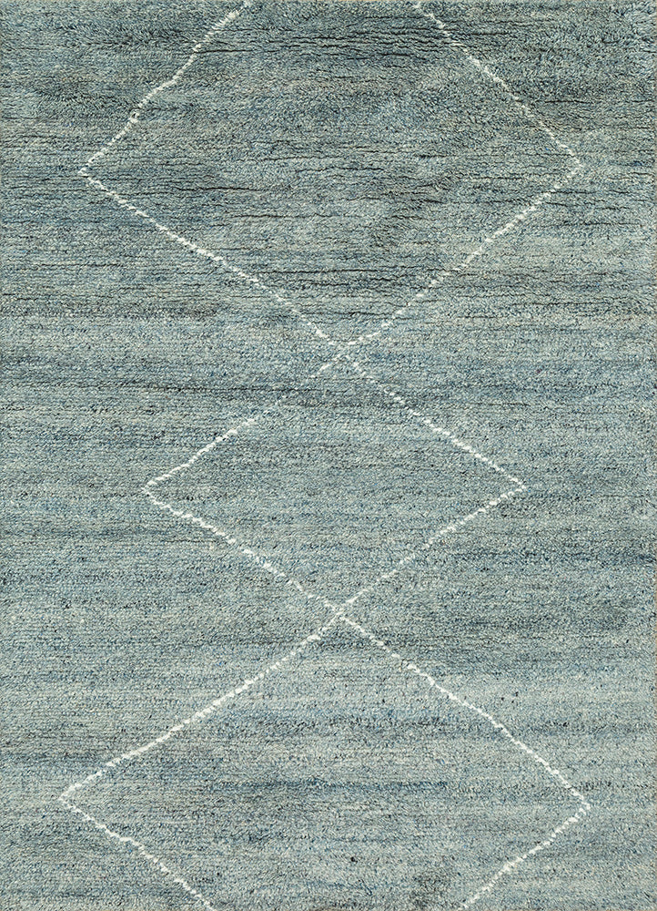 Zuri Blue Haze/White Hand Knotted Rugs