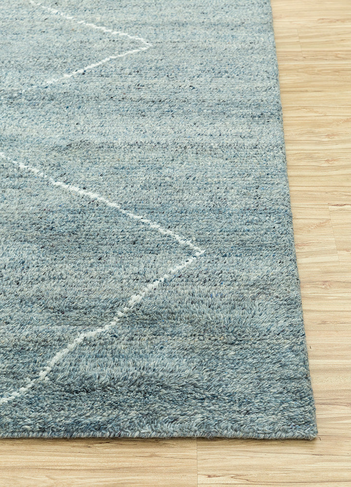 Zuri Blue Haze/White Hand Knotted Rugs