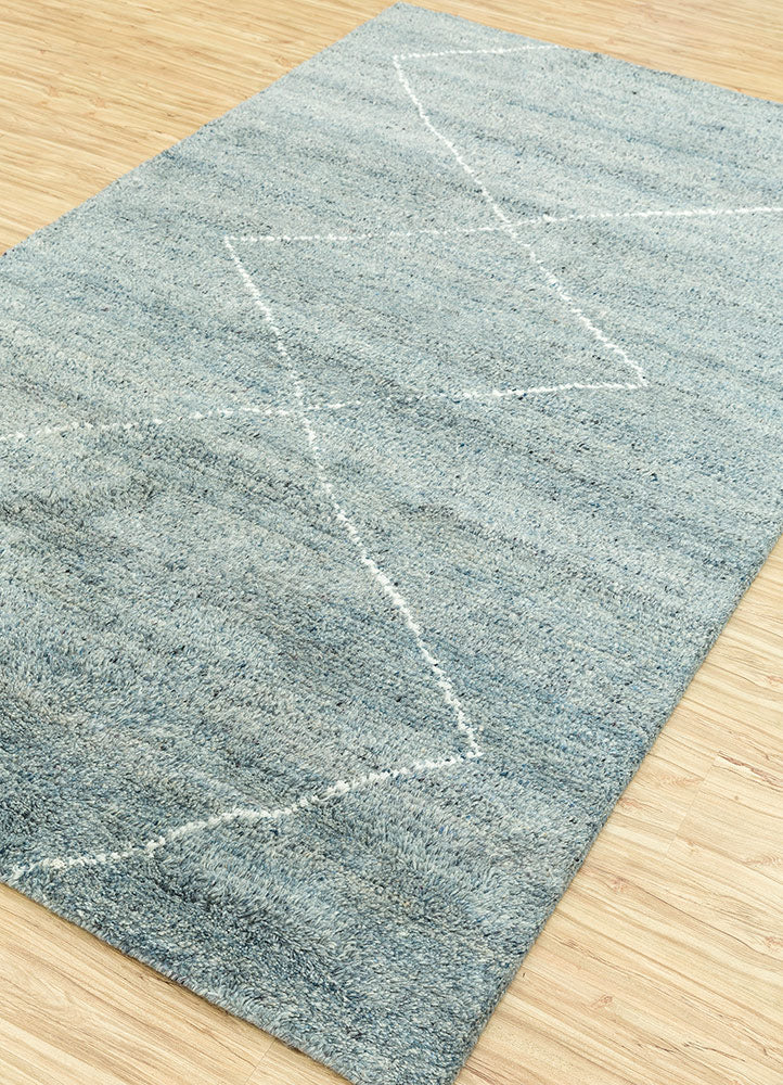 Zuri Blue Haze/White Hand Knotted Rugs