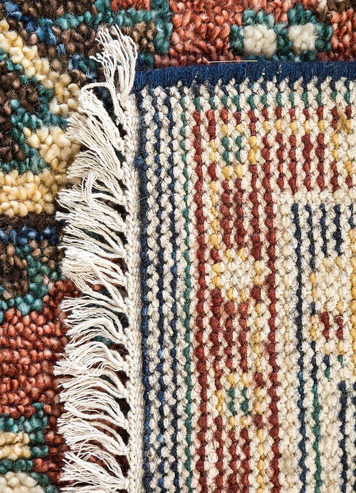 Savana Medium Ruby/Navy Blue Hand Knotted Rugs