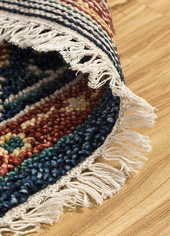 Savana Medium Ruby/Navy Blue Hand Knotted Rugs