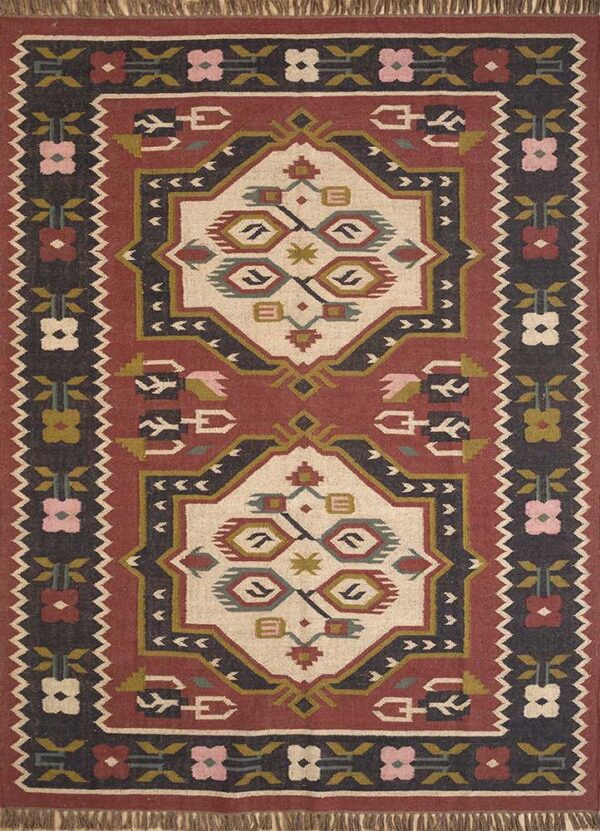 Hand Woven Kilim Rugs, Jute Kilim Wilmette Rug