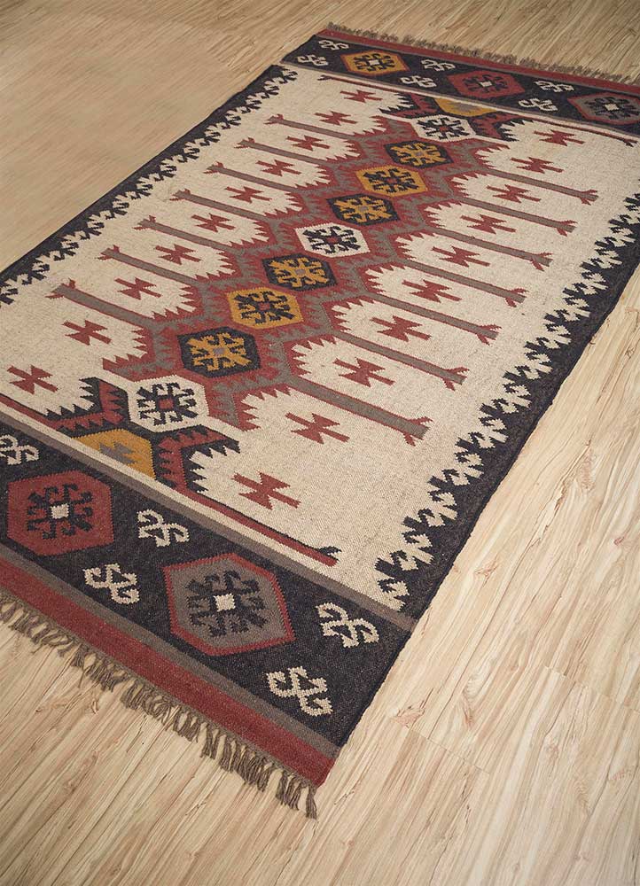 Hand Braided Wool Jute Kilim Rug
