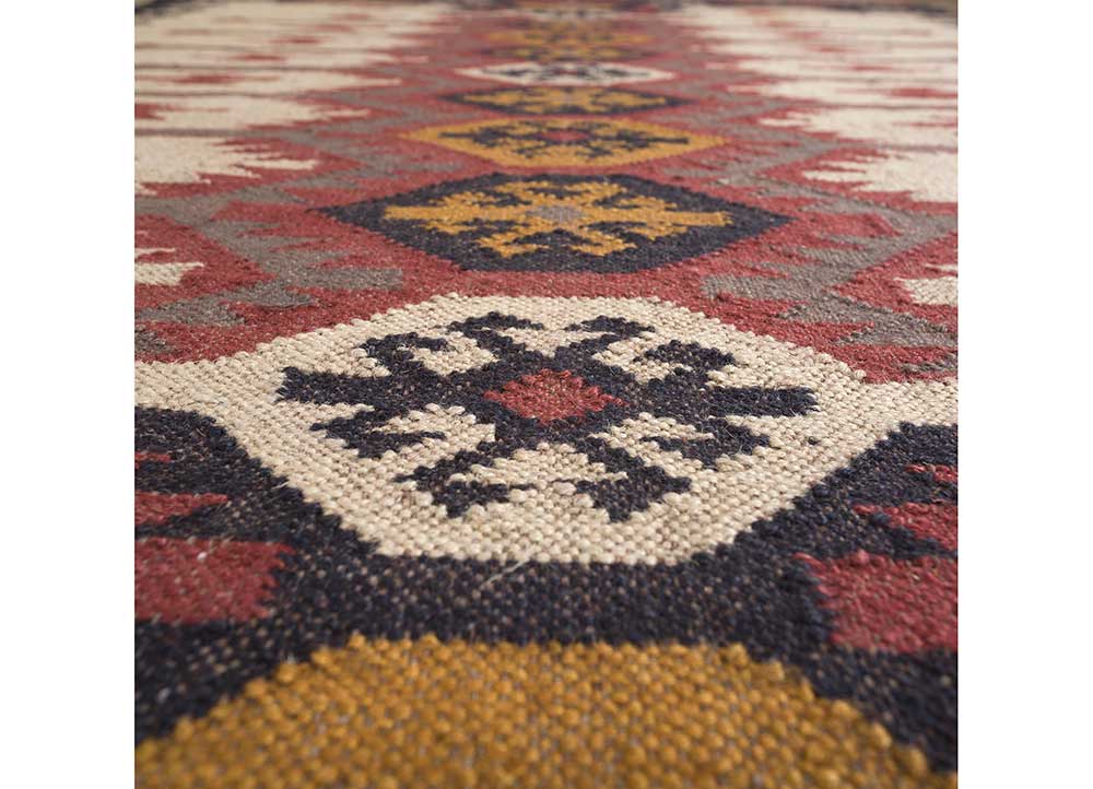 Hand Braided Wool Jute Kilim Rug