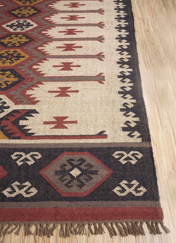 Hand Braided Wool Jute Kilim Rug