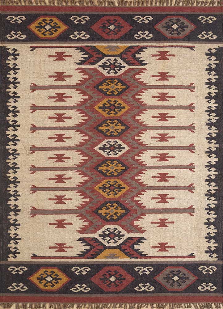 Hand Braided Wool Jute Kilim Rug