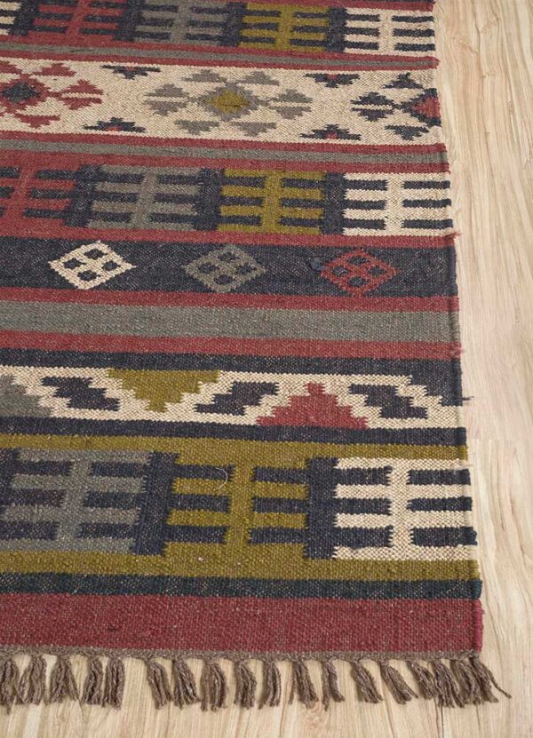 Kilim Area Rug, Jute Kilim Short Hills Rug