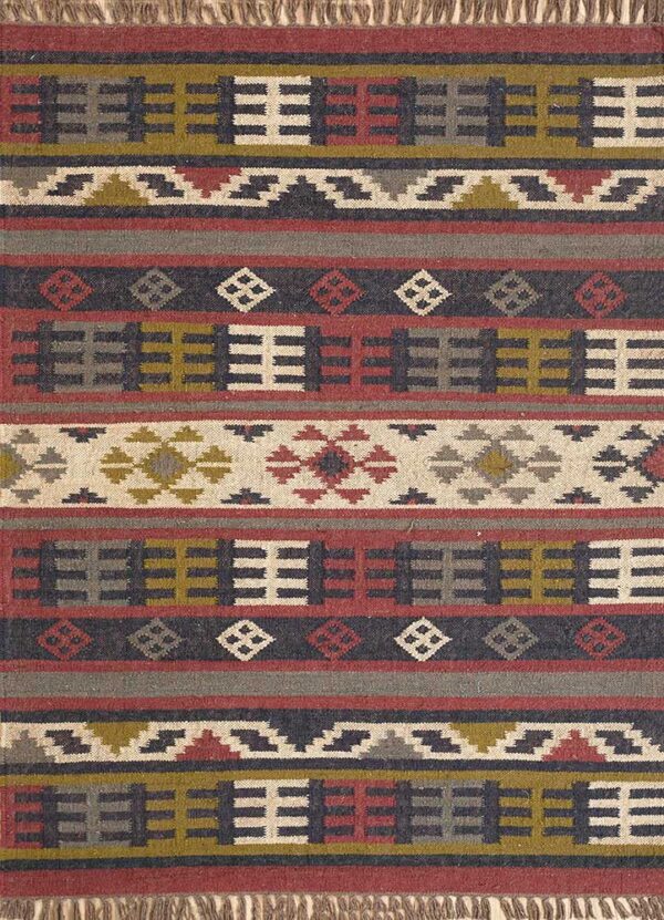 Kilim Area Rug, Jute Kilim Short Hills Rug