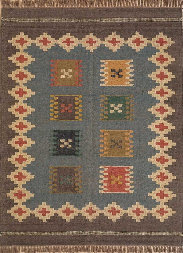 Turkish Kilim Rugs, Multicolor Jute Kilim Wellesley Rug