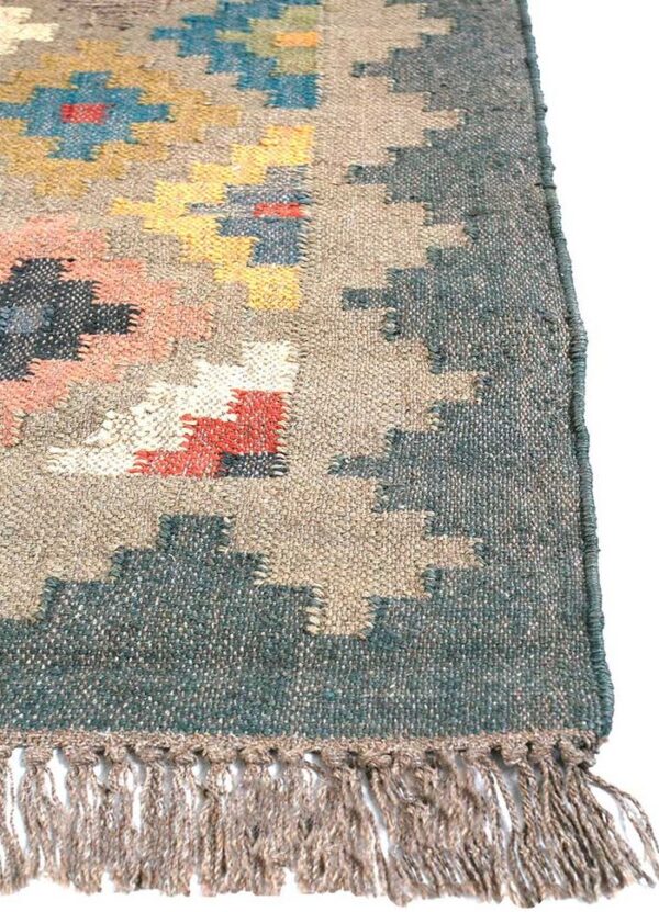 Kilim Dhurrie Rugs, Multi color Jute Kilim San Carlos Rug