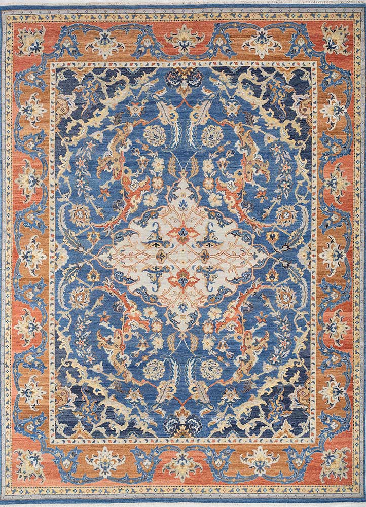 Savana Twilight Blue/Bijou Blue Silk Hand Knotted Rugs
