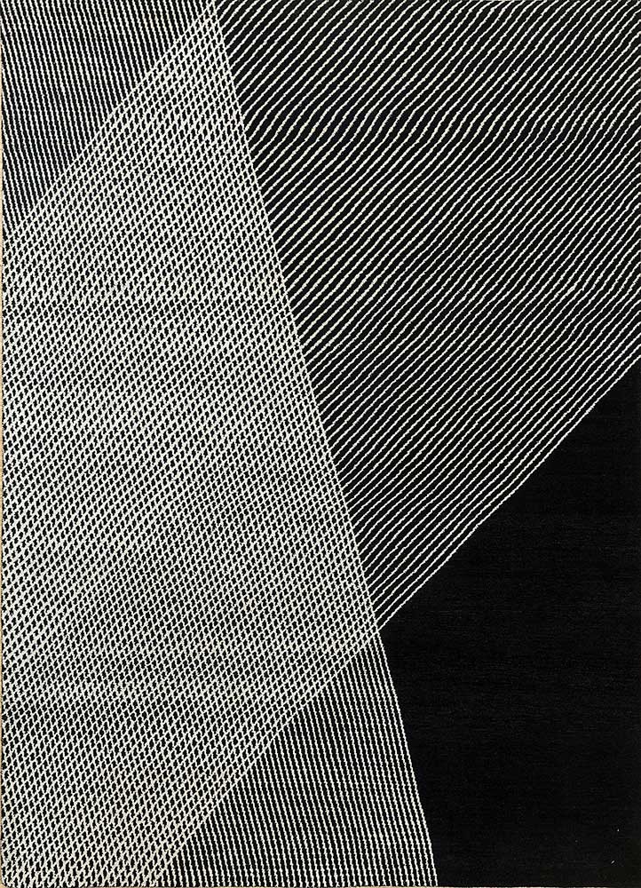 Sthir, Ebony/Antique White Hand Knotted Heriz Rugs