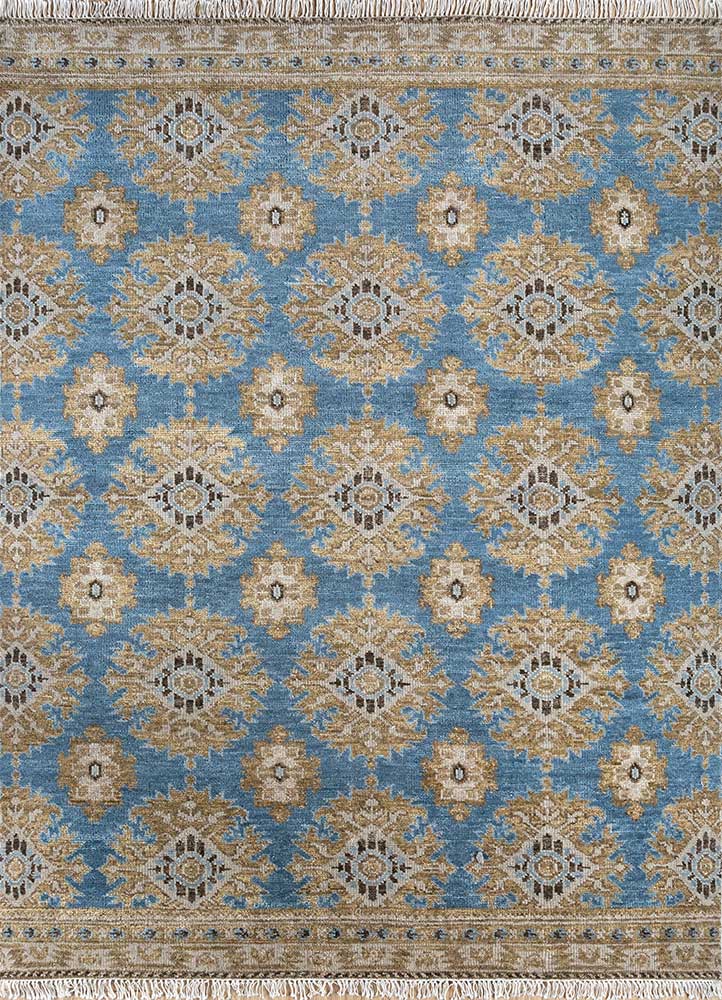 Savana Spice Brown/Aegean Blue Hand Knotted Traditional Rugs