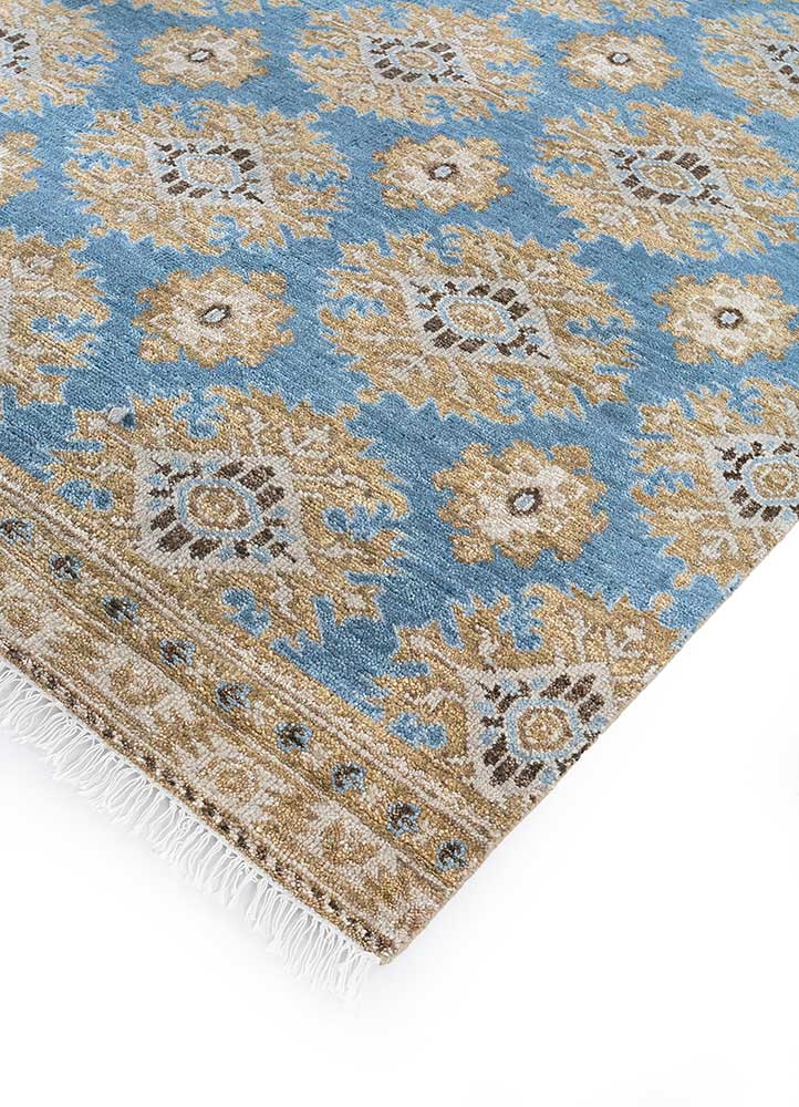 Savana Spice Brown/Aegean Blue Hand Knotted Traditional Rugs