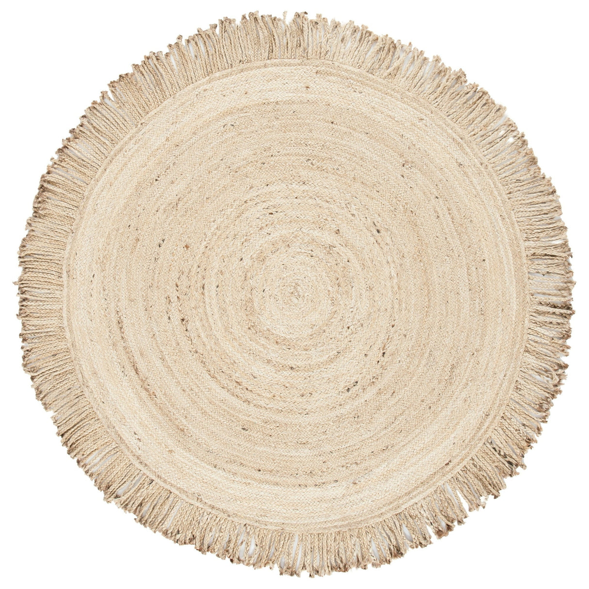 Braided Fringed Area Rug – Solid Color Handcrafted Floor Rug