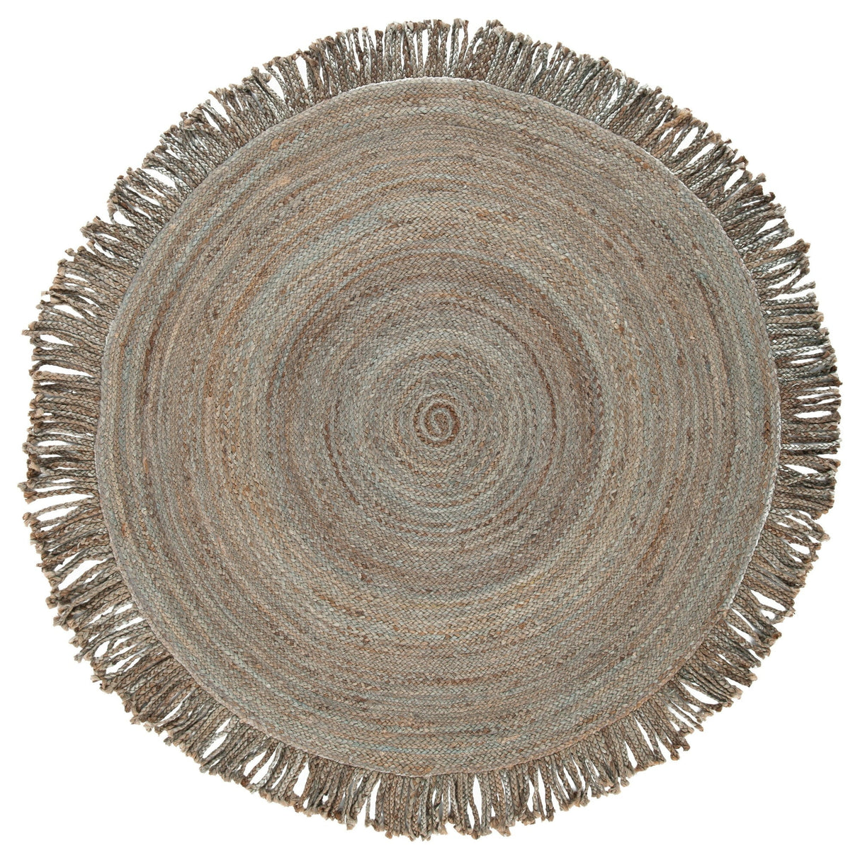 Braided Fringed Area Rug – Solid Color Handcrafted Floor Rug