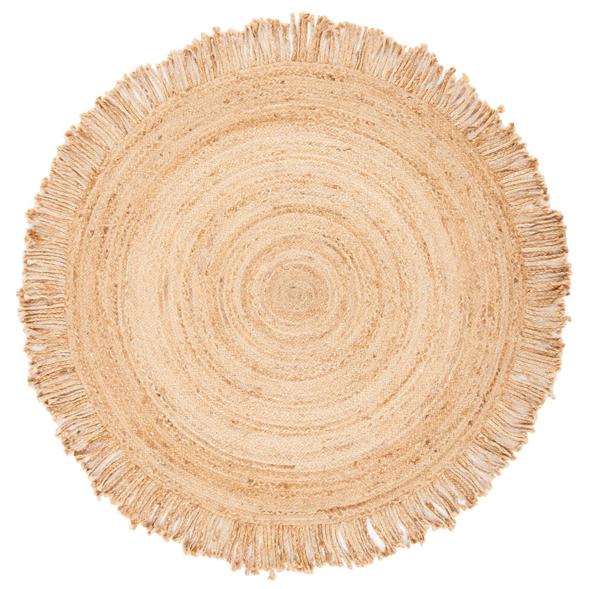 Braided Fringed Area Rug – Solid Color Handcrafted Floor Rug