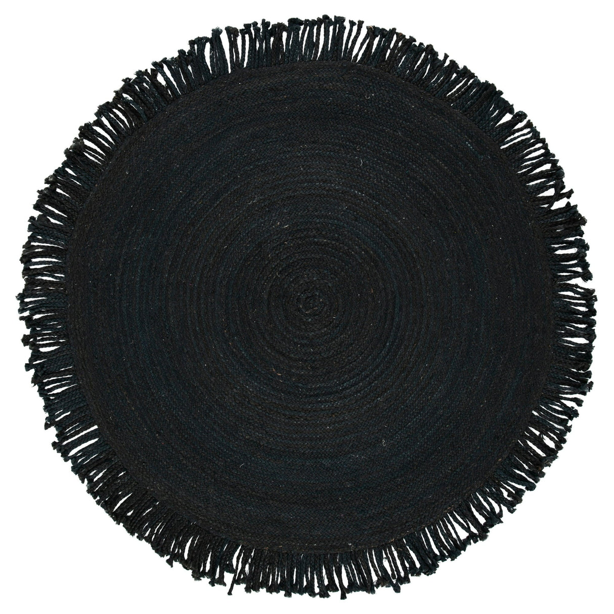 Braided Fringed Area Rug – Solid Color Handcrafted Floor Rug