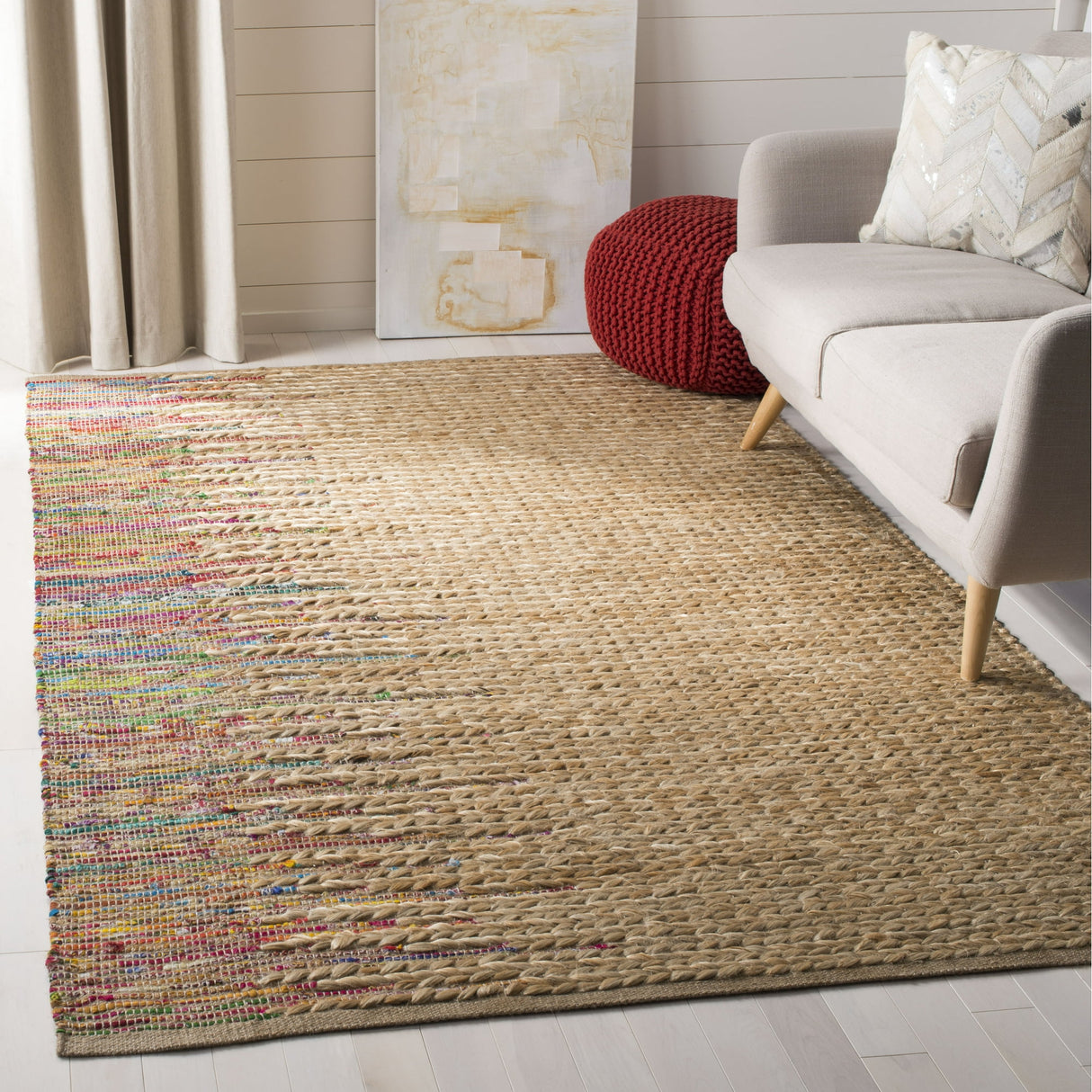 Beautiful Multicolor Jute Cotton Hemp Rug