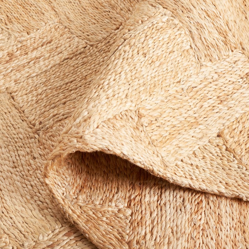 Handmade Natural Fiber Chevron Jute Rug