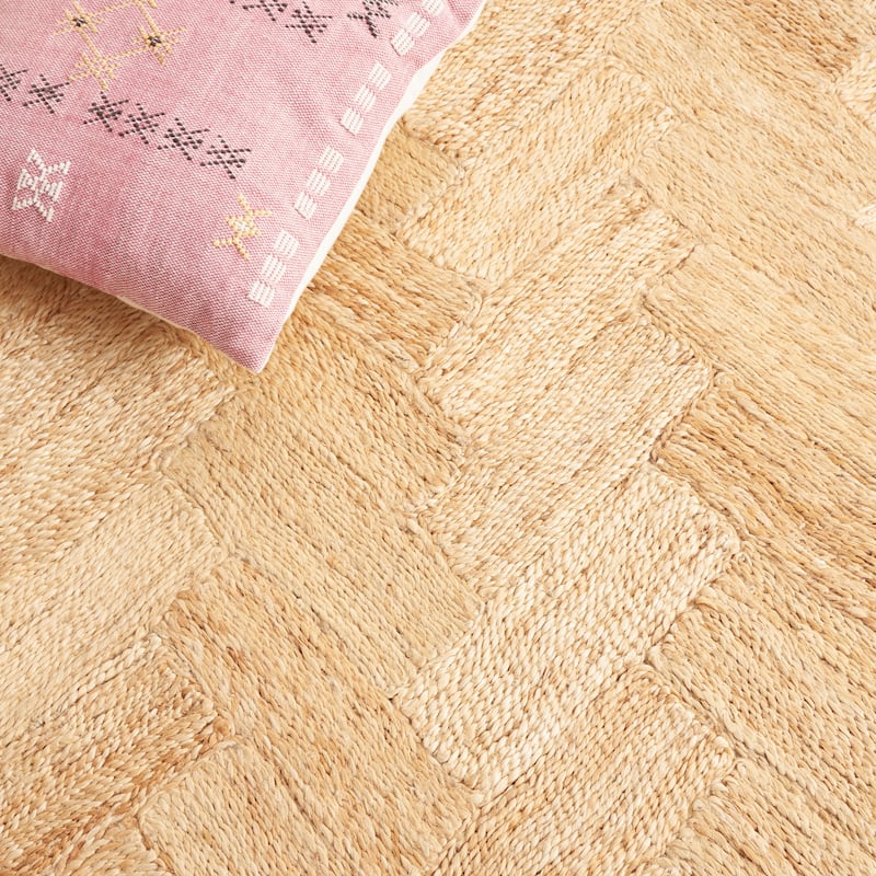Handmade Natural Fiber Chevron Jute Rug