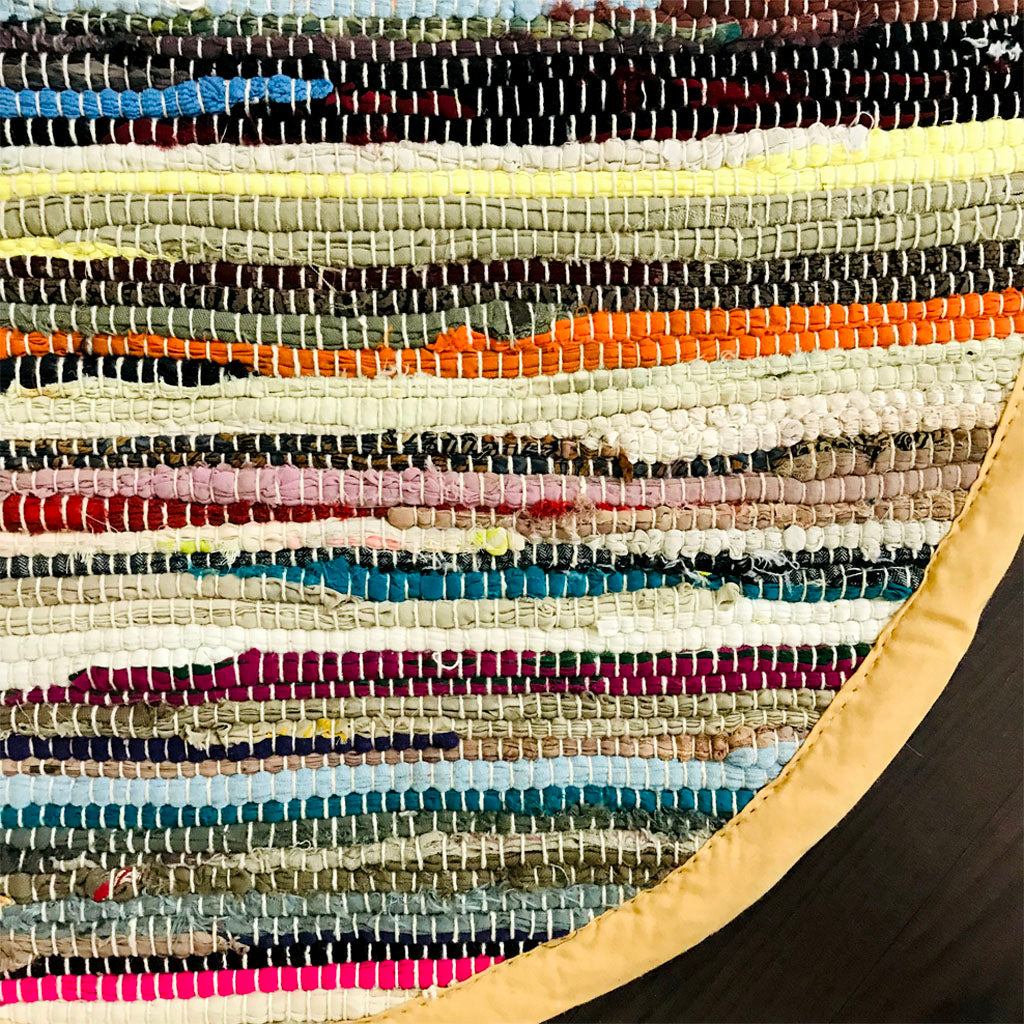 Natural Fiber Round Rug, Round Braided Cotton Jute Rug