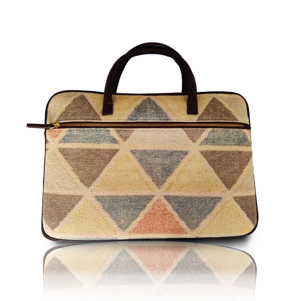 Bohemian Dhurrie Bags,Geometric Pattern Dhurrie Laptop Bag