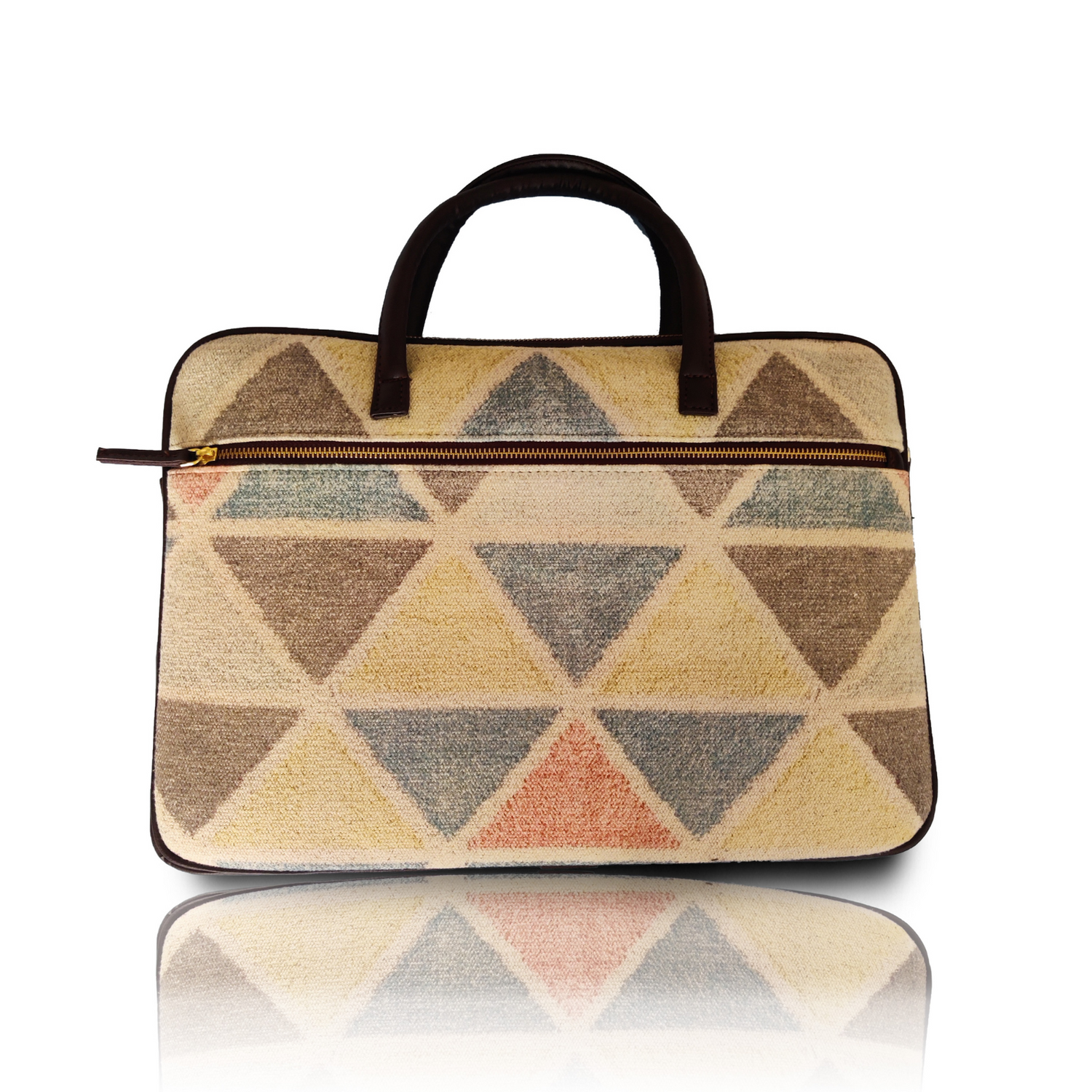 Bohemian Dhurrie Bags,Geometric Pattern Dhurrie Laptop Bag