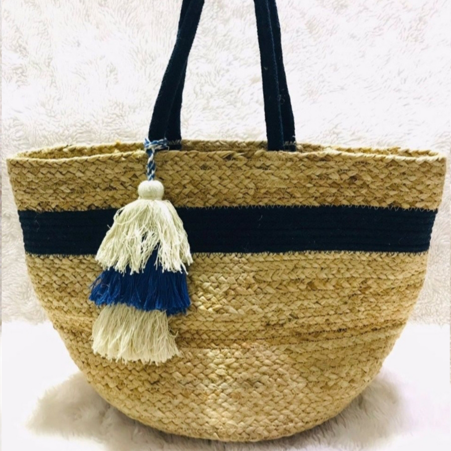 Braided Jute & Cotton Hand Bag | Women's Tote Shoulder Bag