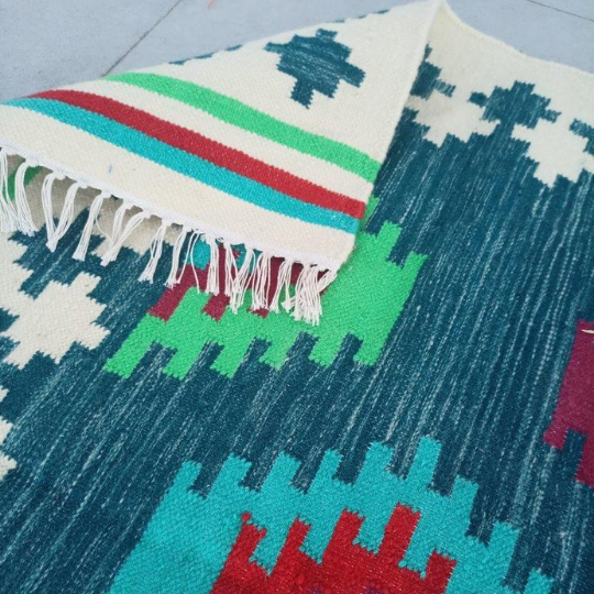 Colorful Cotton Wool Kilim Rug Designer Rug