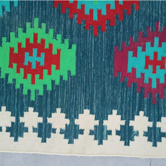 Colorful Cotton Wool Kilim Rug Designer Rug