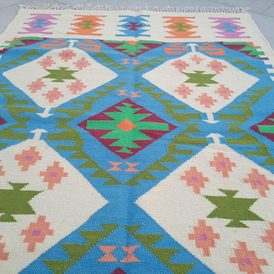 Kilim Flatweave Rug Handmade Sofa Floor Decorative Rug