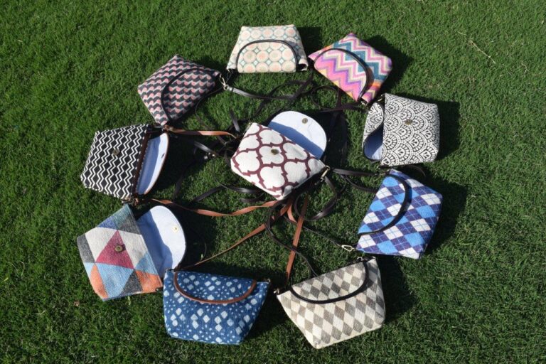 Cotton Printed Dhurrie Sling Bag,Eco-Friendly Tote Bags