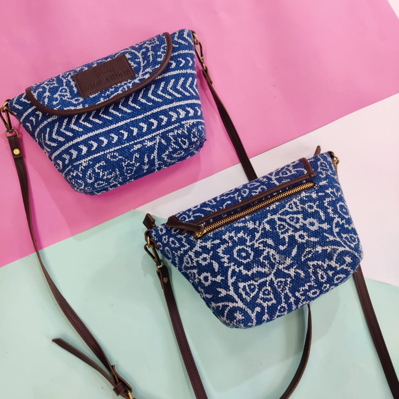 Cotton Printed Dhurrie Sling Bag,Eco-Friendly Tote Bags