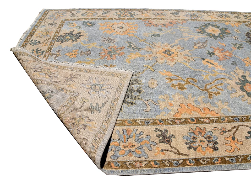 Handmade Floor Decorative Oushak Rug, Luxury Oushak Carpets