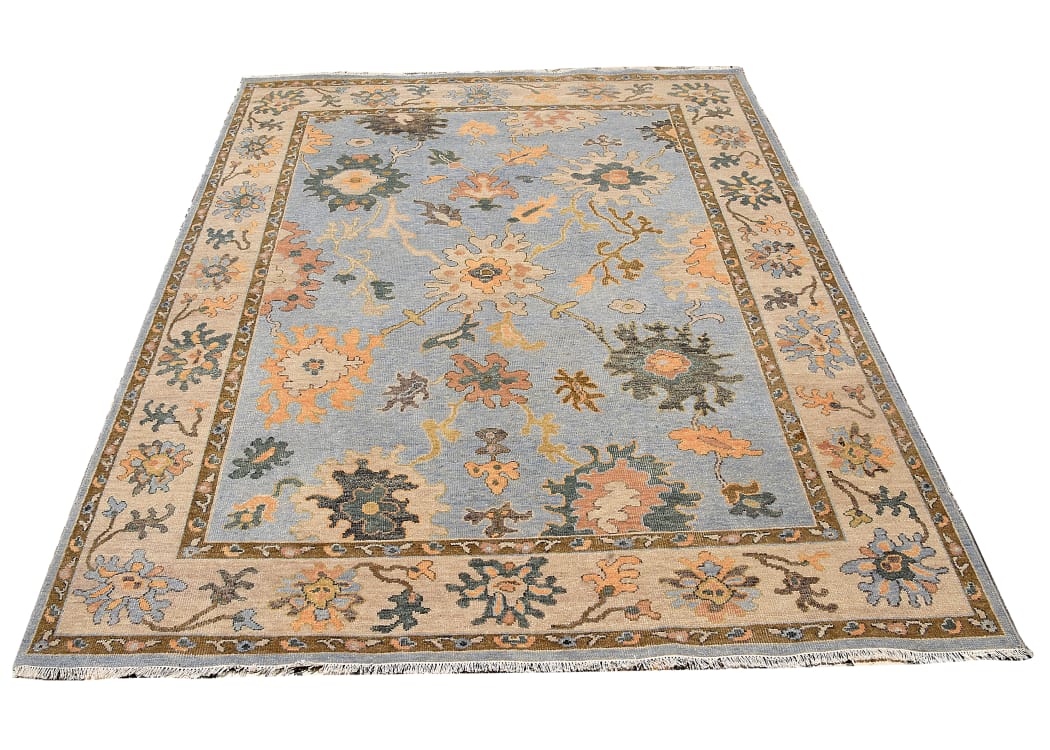 Handmade Floor Decorative Oushak Rug, Luxury Oushak Carpets
