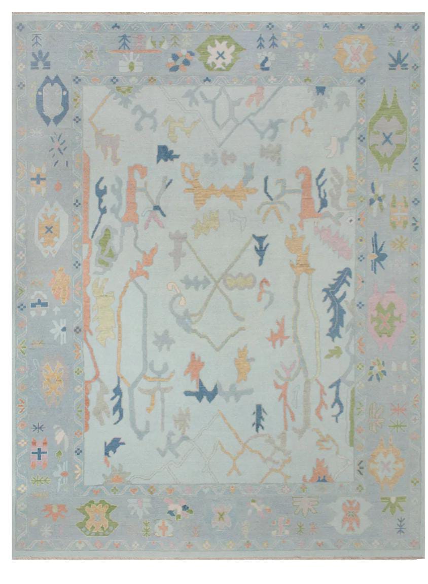 Wool Oriental Décor Turkish Home Decore Carpet, Handmade Oushak Carpets