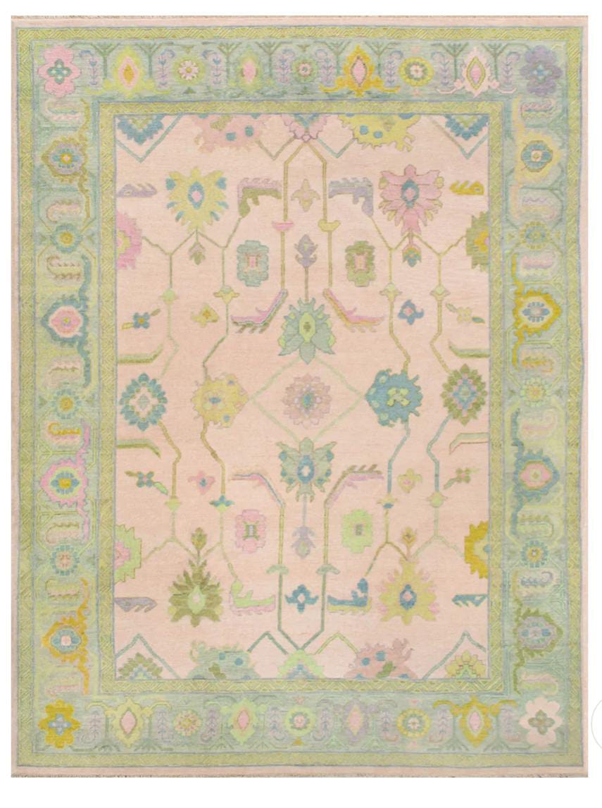 Exquisite Oushak Carpet Vintage Bohemian Area Rug, Handwoven Oushak Carpets