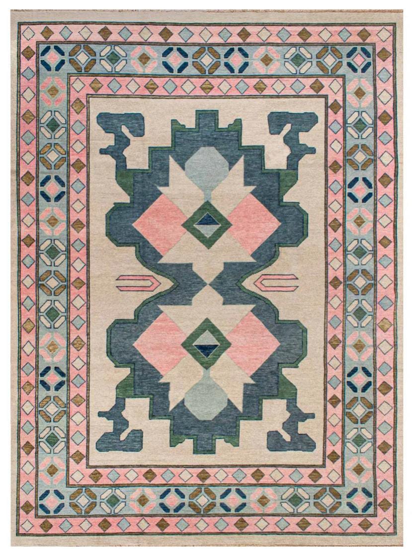 Wool Oushak Carpets, Handmade Contemporary Oushak Rug