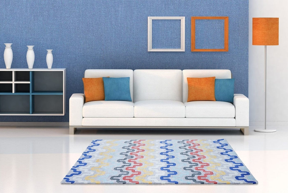 Wool Tufted Home Decor Area Rug,Multicolor