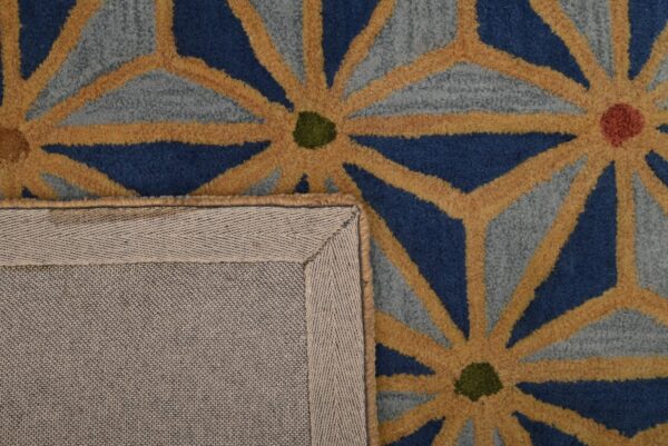 Wool Tufted Home Decor Area Rug, Blue & Grey